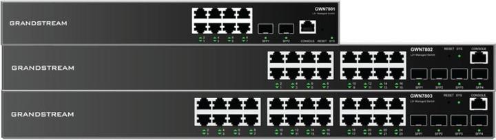 Actual product image Grandstream GWN7801P, Managed Switch, 8x Gigabit ports, 2x SFP, 8x Poe, L2 layer (8 Ports)
