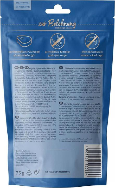 Immagine prodotto Happy Dog Snack di carne Allgäu, 75 g (10 pz., 75 g)