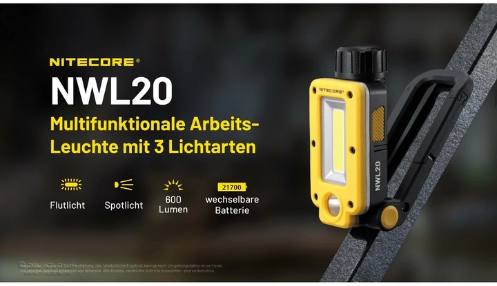 Actual product image Nitecore NWL20 (600 lm)