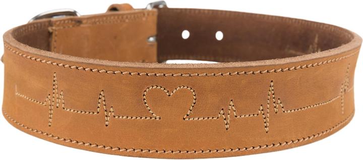 Actual product image Trixie Rustic fat leather necklace Heartbeat (L, XL, Dog, Dog sport)