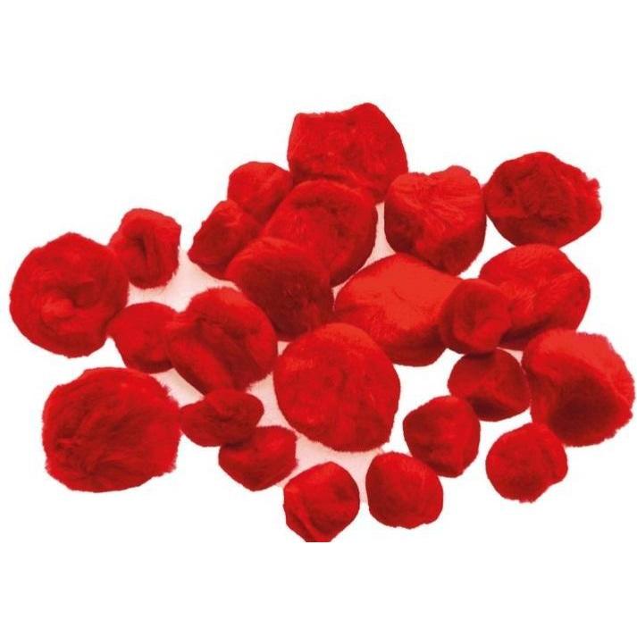 Brewis Rote flauschige Pompons, 24 Stück