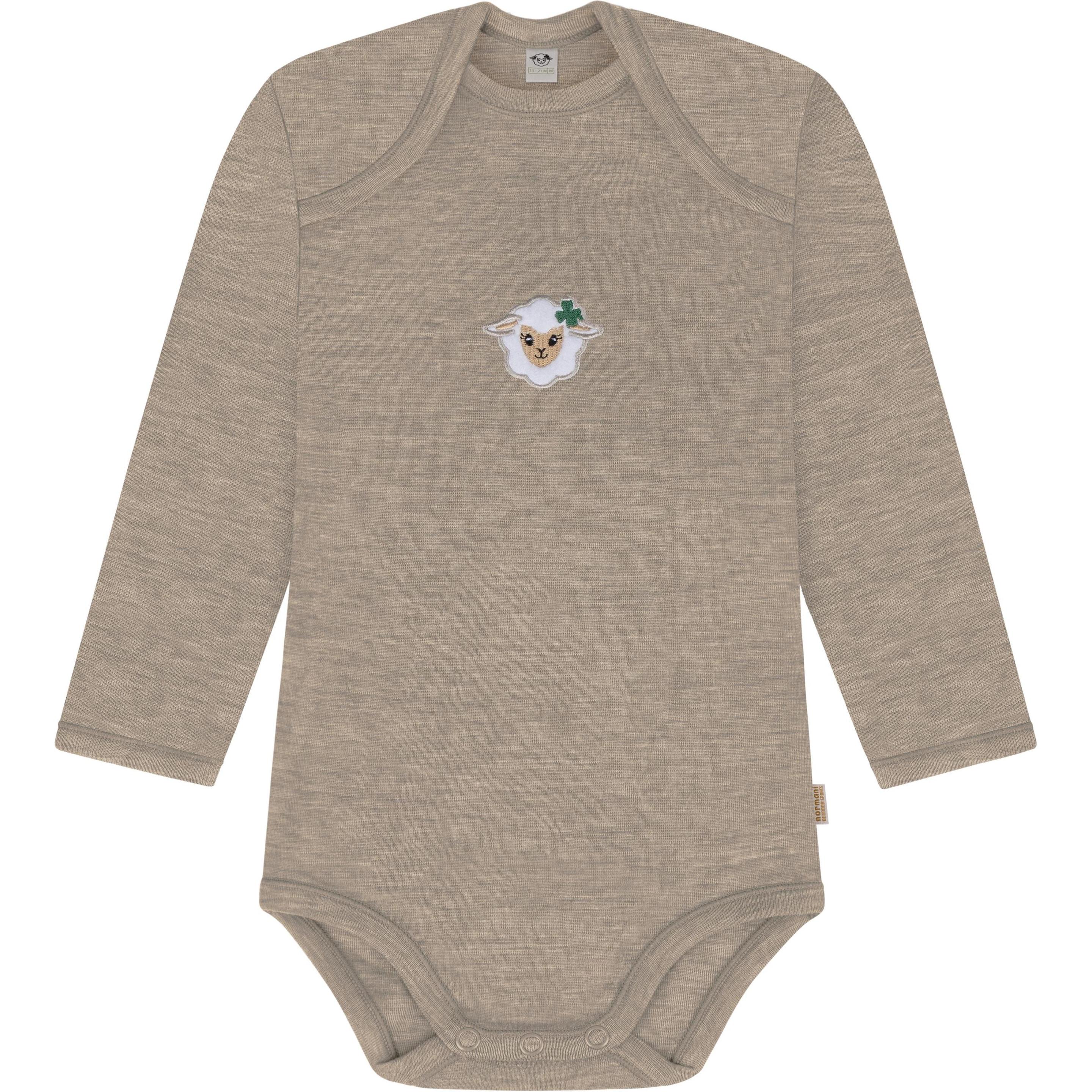 Normani, Herren, Body, Baby Merino Body Langarm „Auckland" - 9367, Beige, (86)