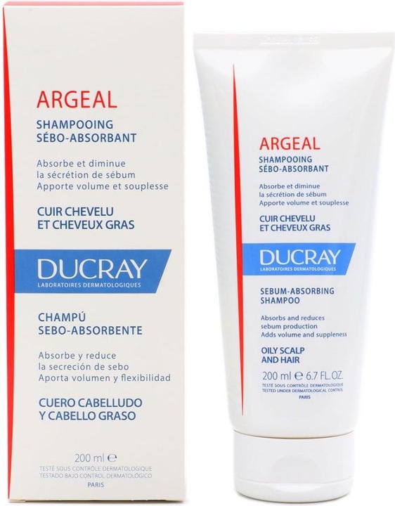 Actual product image Ducray ARGEAL sebum-absorbing shampoo oily scalp&hair 200 ml (200 ml, Liquid shampoo)