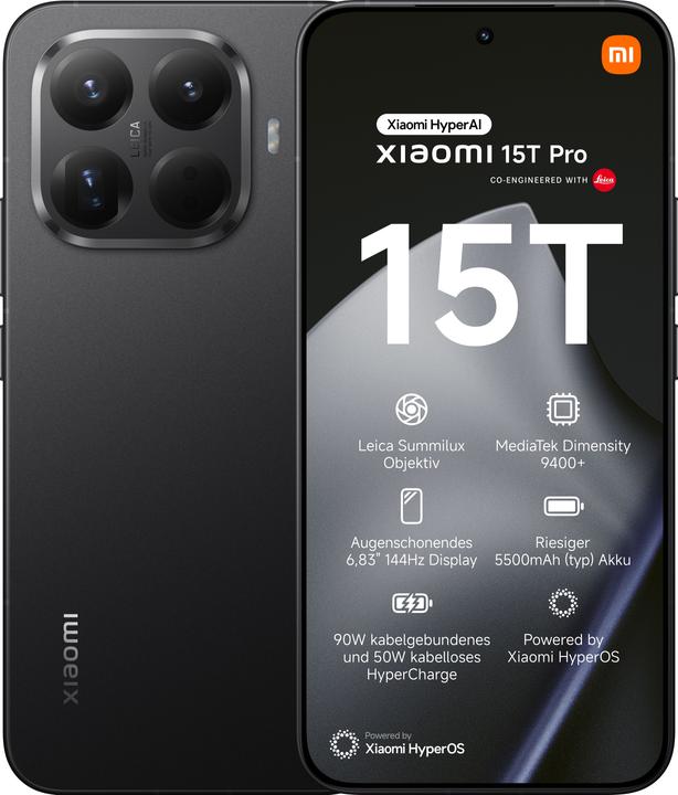 Xiaomi 15T Pro (256 GB, Black, 6.83", Dual SIM, 5G)