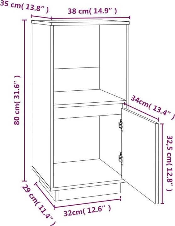 Image du produit vidaXL Sideboard (38 x 38 x 80 cm)