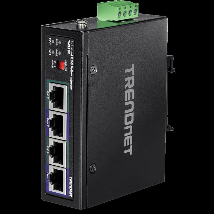 Produktbild Trendnet ti-ig290 poe injector 95w 2-port industrial 2.5g poe (802.3bt (PoE++), 95 W)