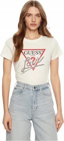 Actual product image Guess Damen T-Shirt Triangle Love Creme (M)