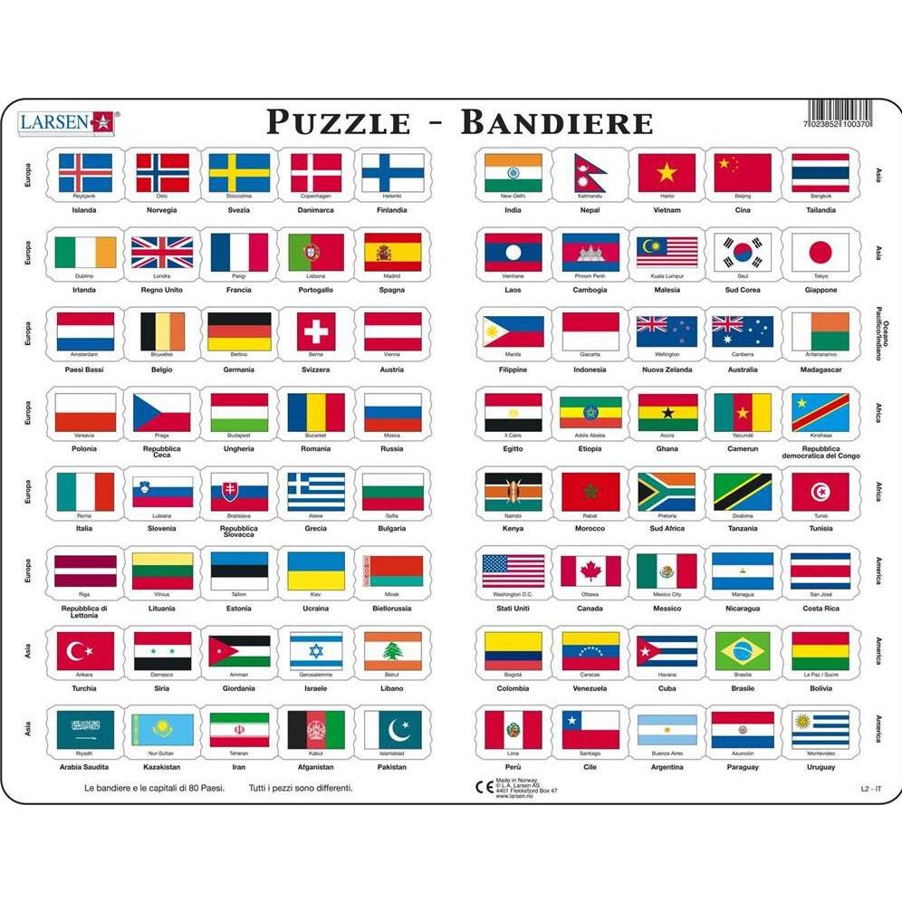 Larsen Puzzle di bandiere (80 pezzi)