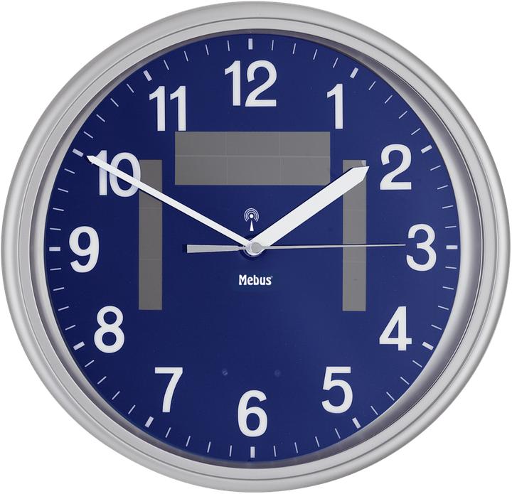 Produktbild Mebus 52560 Funk-Solar-Wanduhr (30 cm)