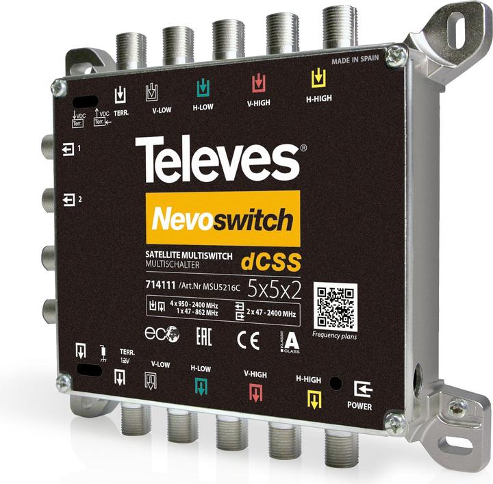 Televes Multischalter 12,70cm (5") 2x16 NEVO-SCR dCSS kaska. MSU5216C (Multischalter)