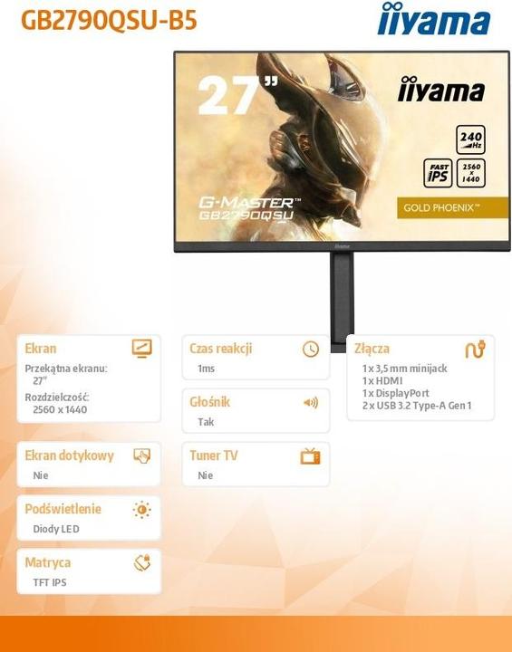 Produktbild iiyama G-Master GB2790QSU-B5 (2560 x 1440 Pixel, 27")