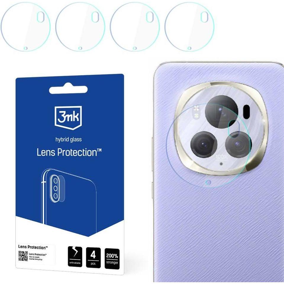 3MK Lens Protect Honor Magic6 Pro Ochrona na obiektyw aparatu 4szt (1 pz., Honor Magic6 Pro), Pellicola protettiva smartphone, Grigio