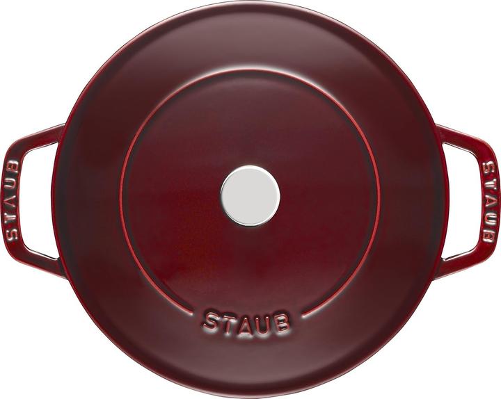 Actual product image Staub 40511-512-0 Roaster with chistera, suitable for induction, cast iron, grenadine (Cast iron, 24 x 11.60 cm)
