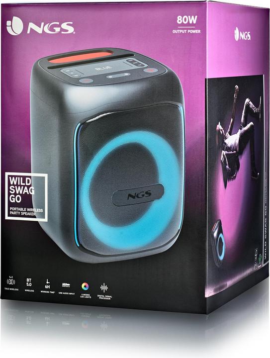 Produktbild NGS Speaker Wild Swag Go Portatile BT/TWS/USB/TF/AUX-IN 80W (10 h, Akkubetrieb)