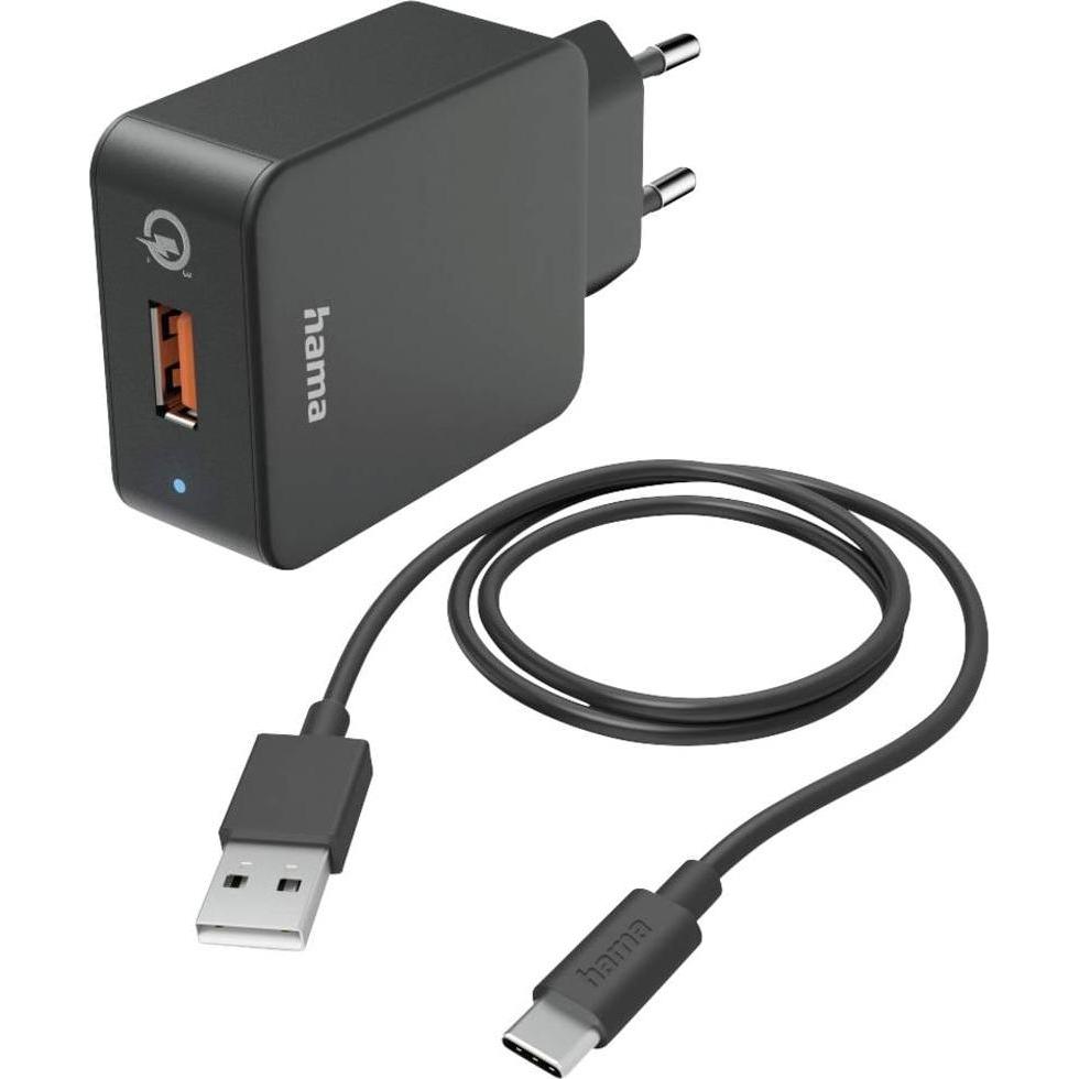 Hama Ladeset Type C (19.50 W), USB Ladegerät, Schwarz