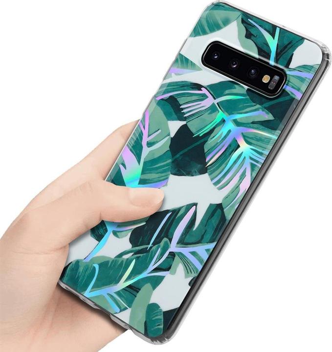 Actual product image Cadorabo IMD TPU Colorful Flowers & Leaves Cover (Samsung Galaxy S10)