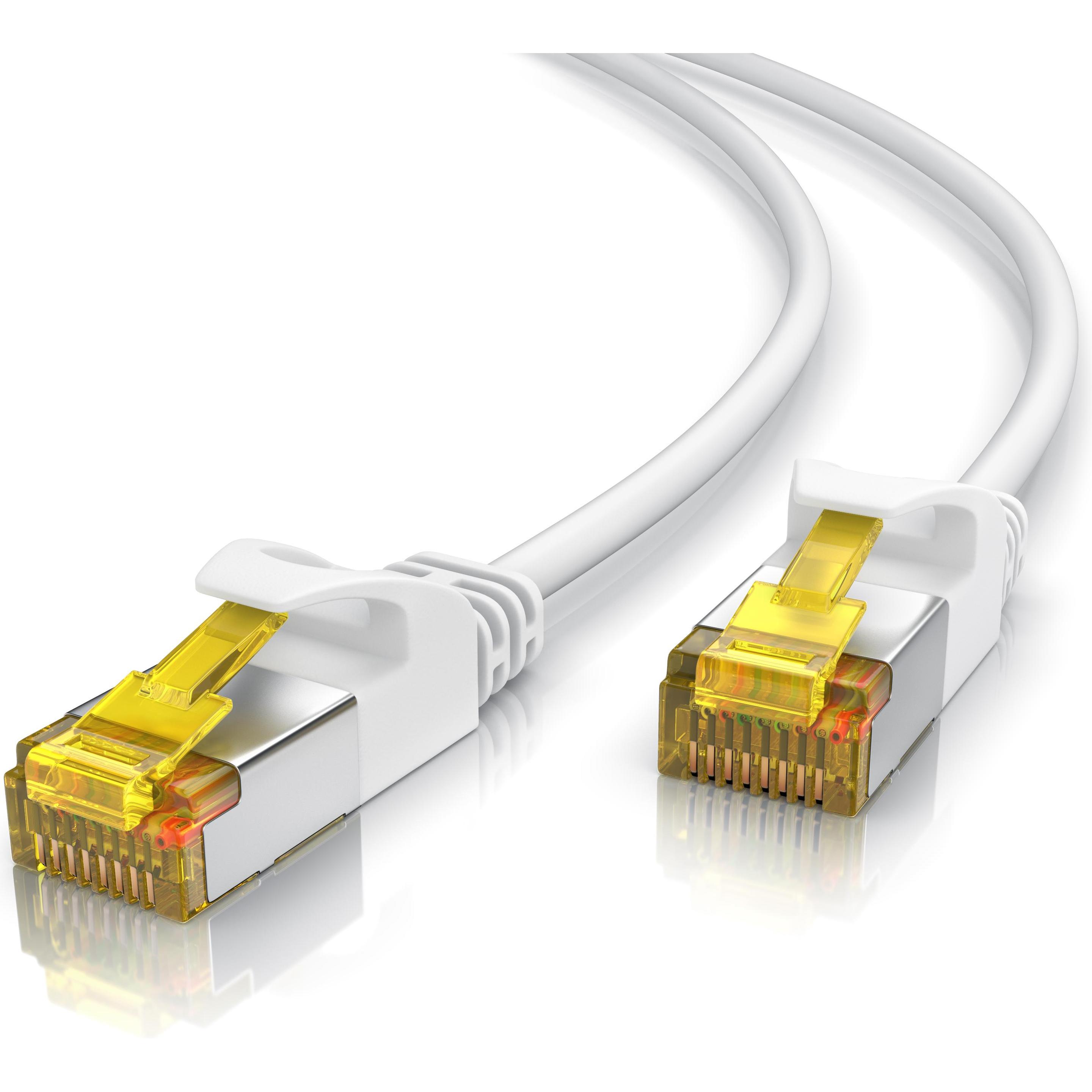 Primewire Netzwerkkabel CAT.7, RJ-45, Ethernet, Slim Patchkabel Cat 7, Gigabit Kabel, 10000 Mbit LAN Kabel (U/FTP, CAT7,...