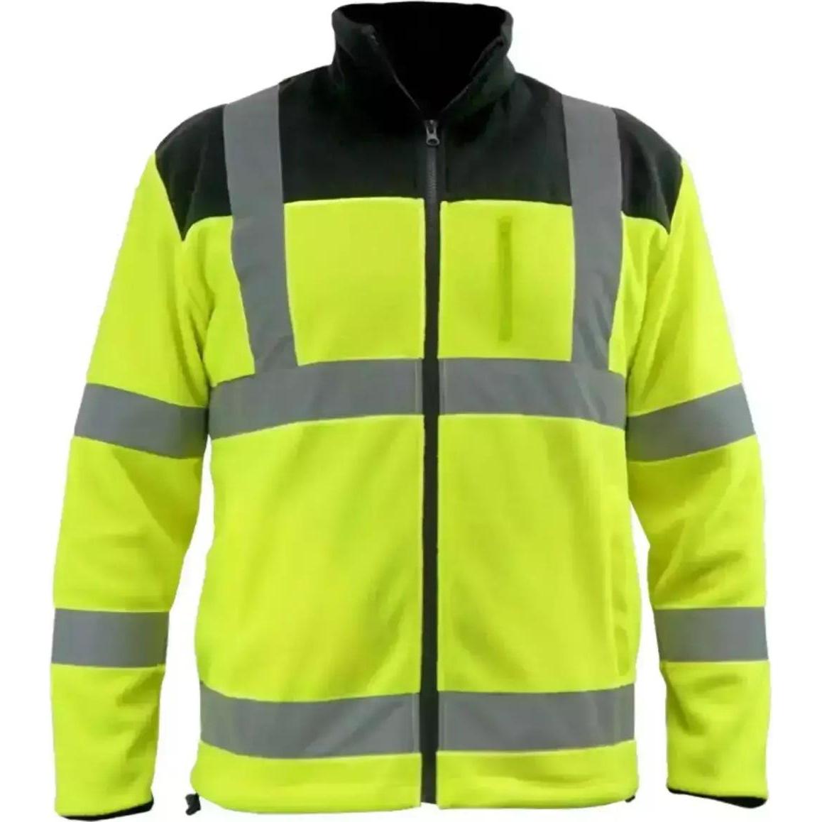 Dedra, Arbeitsjacke, reflektierende Fleecejacke 280g/m2, Grösse S, gelb-schwarz (BH80P3-S) (S)