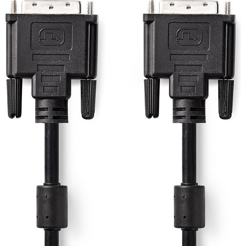 Nedis DVI Cable DVI-D 24+1-Pin Male DVI-D 24+1-Pin Male 2560x1600 Nickel Plated 3.00 m PVC Black Pol (3 m, DVI), Video K...
