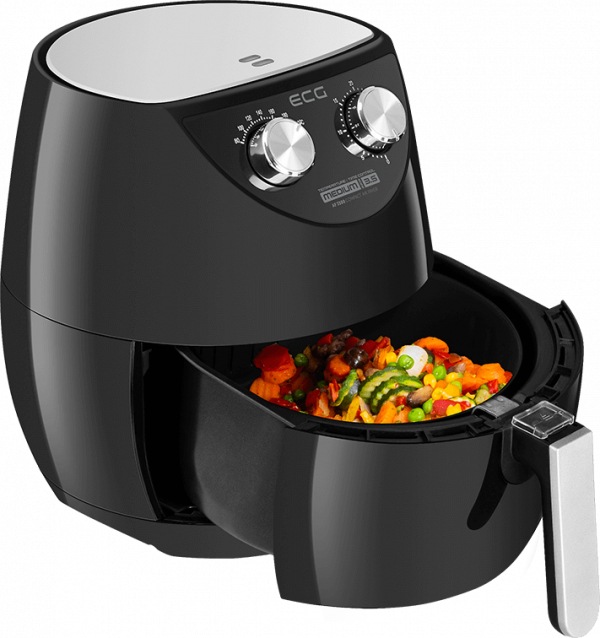 Actual product image ECG AF 3500 fryer Single Hot air fryer Black, Stainless steel