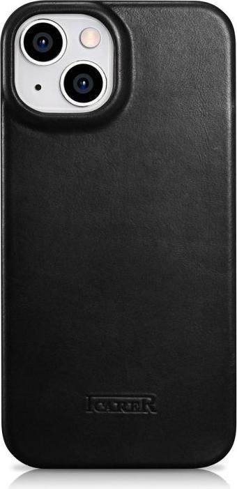 Actual product image iCarer CE Oil Wax Premium Leather Folio Case Leather Case for iPhone 14 Plus Magnetic Flip MagSafe B (Apple iPhone 14 Plus)