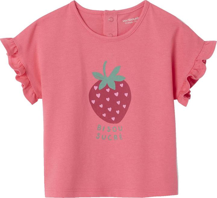 Produktbild Vertbaudet Bio-Kollektion: Baby T-Shirt mit Volantärmeln und Frucht-Motiv (62)