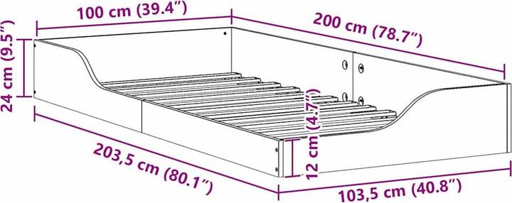 Image du produit vidaXL Plattformbett (100 x 200 cm)