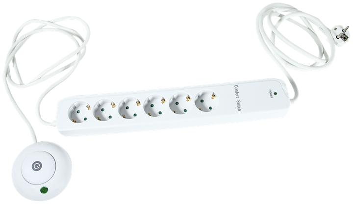 Actual product image REV Power strip 6-way 1.5m with foot switch (6x, CEE 7/3, 1.40 m)