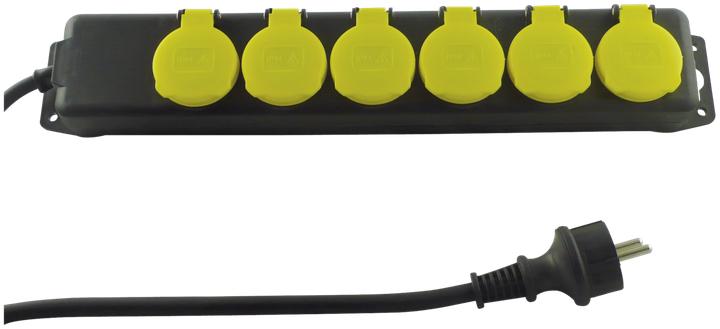 Actual product image REV Socket strip IP44 6-way 1.4m (6 x, CEE 7/3, 1.40 m)