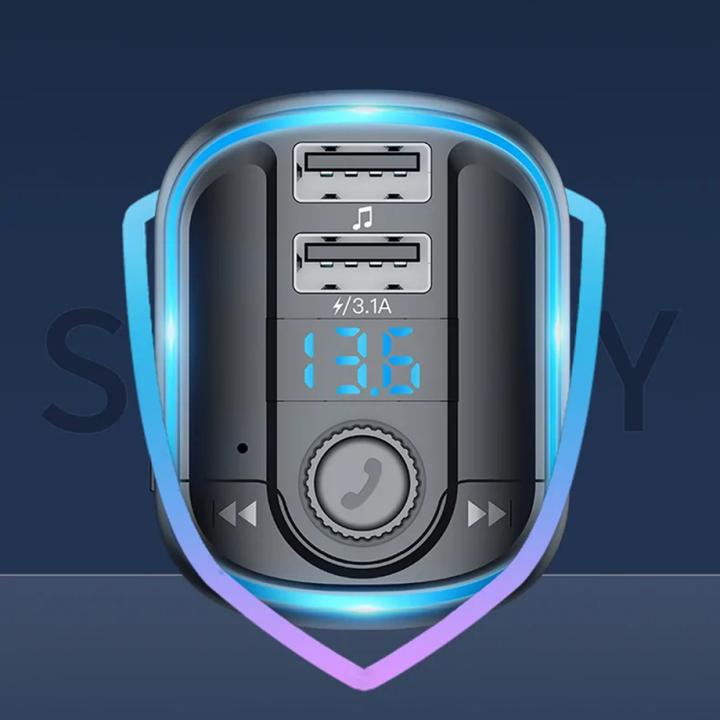 Actual product image Yesido Y44 Bluetooth FM Transmitter 3.1A Dual USB Ports