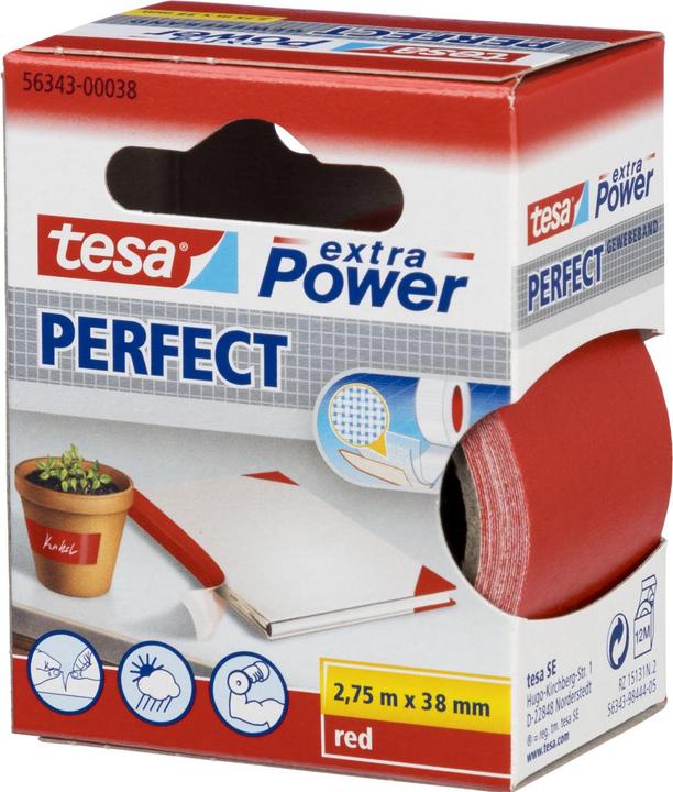 Actual product image tesa EXTRA POWER PERFECT fabric tape, fabric-reinforced duct tape (38 mm)