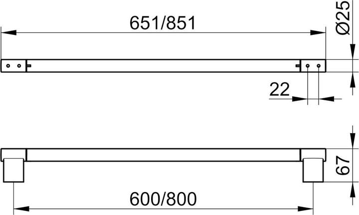 Actual product image Keuco Towel rail Plan 65cm 149010600 chrome-plated