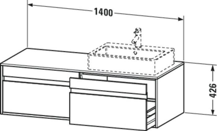 Produktbild Duravit Waschtischunterbau KETHO 550x1400x426mm Be links nussbaum natur