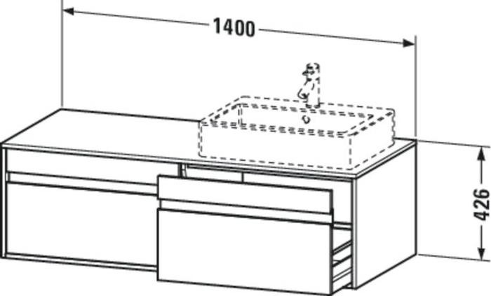 Produktbild Duravit Waschtischunterbau KETHO 550x1400x426mm Be links nussbaum natur