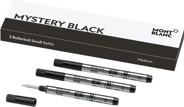 Montblanc Refill Rollerball small M 128240 mystery black 3 Stück (Schwarz, 0.50 mm, 3 Stk.)