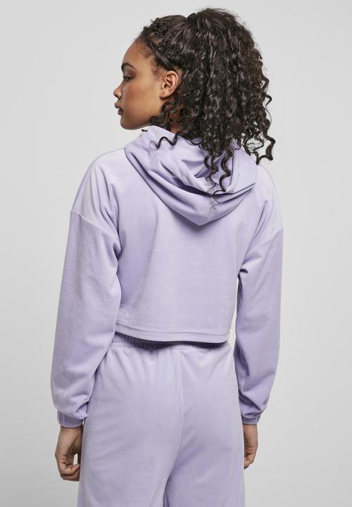 Actual product image Urban Classics Ladies Cropped Velvet Oversized Hoody (M)