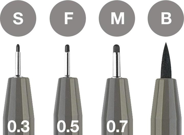 Produktbild Faber-Castell Tuschestift PITT Artist Pen Grau, 4 Stück (Warmgrau IV, 4 x)