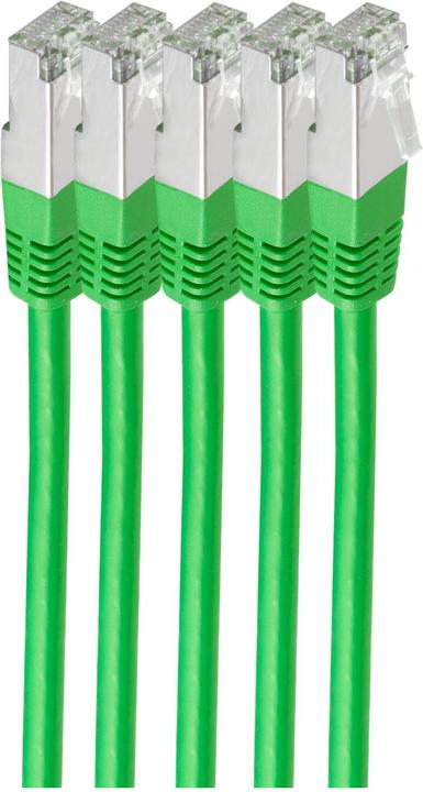 Actual product image Shiverpeaks ®-BASIC-S--Network cable patch cable, cat 6, S/FTP, PIMF, halogen-free, VE5, green, 1.0m (S/FTP, CAT6, 1 m)