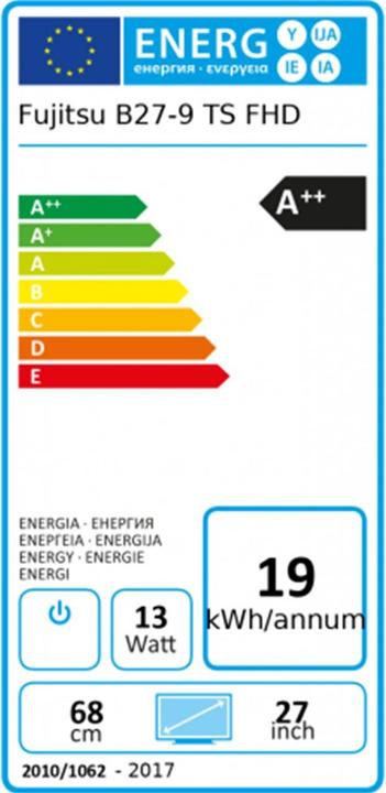 Energie-Label Fujitsu B27-9 TS (1920 x 1080 Pixel, 27")