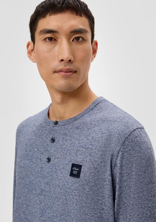 Produktbild s.Oliver T-Shirt Meliertes Longsleeve mit Henleyausschnitt (L)