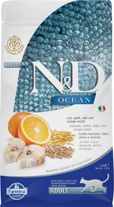Actual product image Farmina Dry Food Ocean Adult, Cod, Orange, 1.5 kg (Adult, 1.50 pcs., 1500 g)