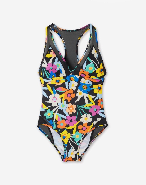 Image du produit Olaian Maillot de bain de surf 1 pièce fleuri Femme - Isa azalea multicolore (36)