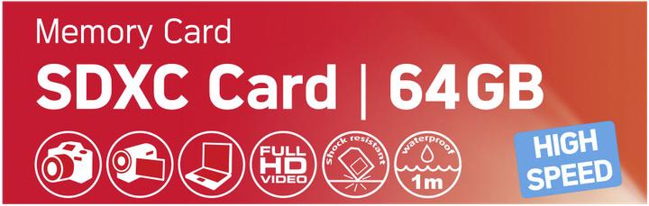 Produktbild Agfaphoto SDXC Karte 64GB High Speed Class 10 UHS I U1 V30 (64 GB, SDXC, U1, UHS-I)