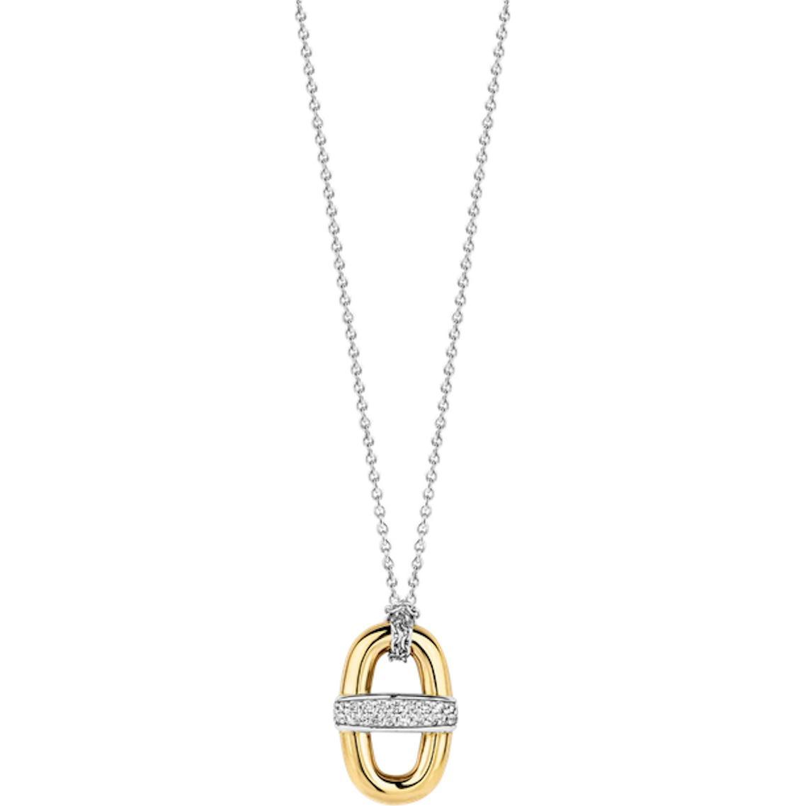 Ti Sento Milano, Halsschmuck, Kette mit Anhänger und Zirkonia vergoldet 3913ZY/45, (925 Sterling Silber, 48 cm)