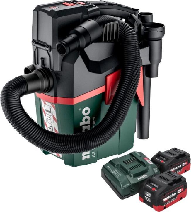 Actual product image Metabo AS 18 L PC Compact cordless vacuum cleaner 18 V 6 l IPX4 dust class L wet and dry + 2x battery 10.0 (Wet dry vacuum cleaner)