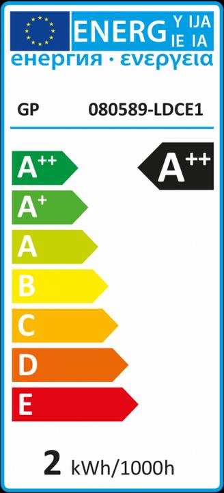 Energie-Label GP Lighting Lighting LED Mini Globus E14 2W (25W), Filament (E14, 1.20 W, 100 lm, 1 x, G)