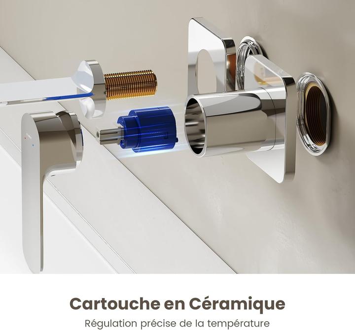 Produktbild Emke Modulare verchromte Waschbeckenarmatur mit Wasser sparendem Neoperl-Strahlregler