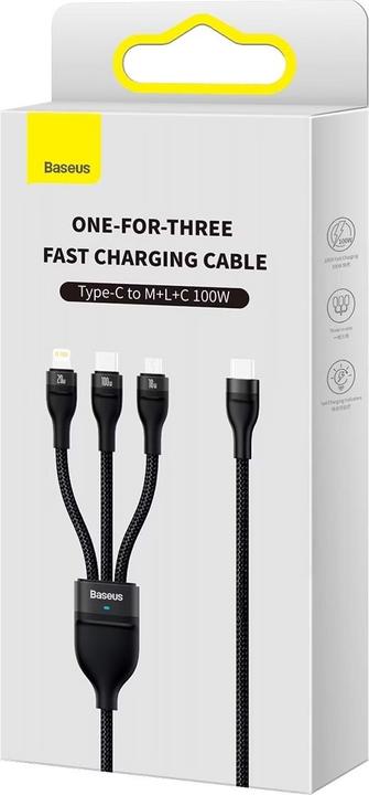 Immagine prodotto Baseus Cavo USB 3in1 (1.20 m, USB 3.2 Gen 1, 100 W)