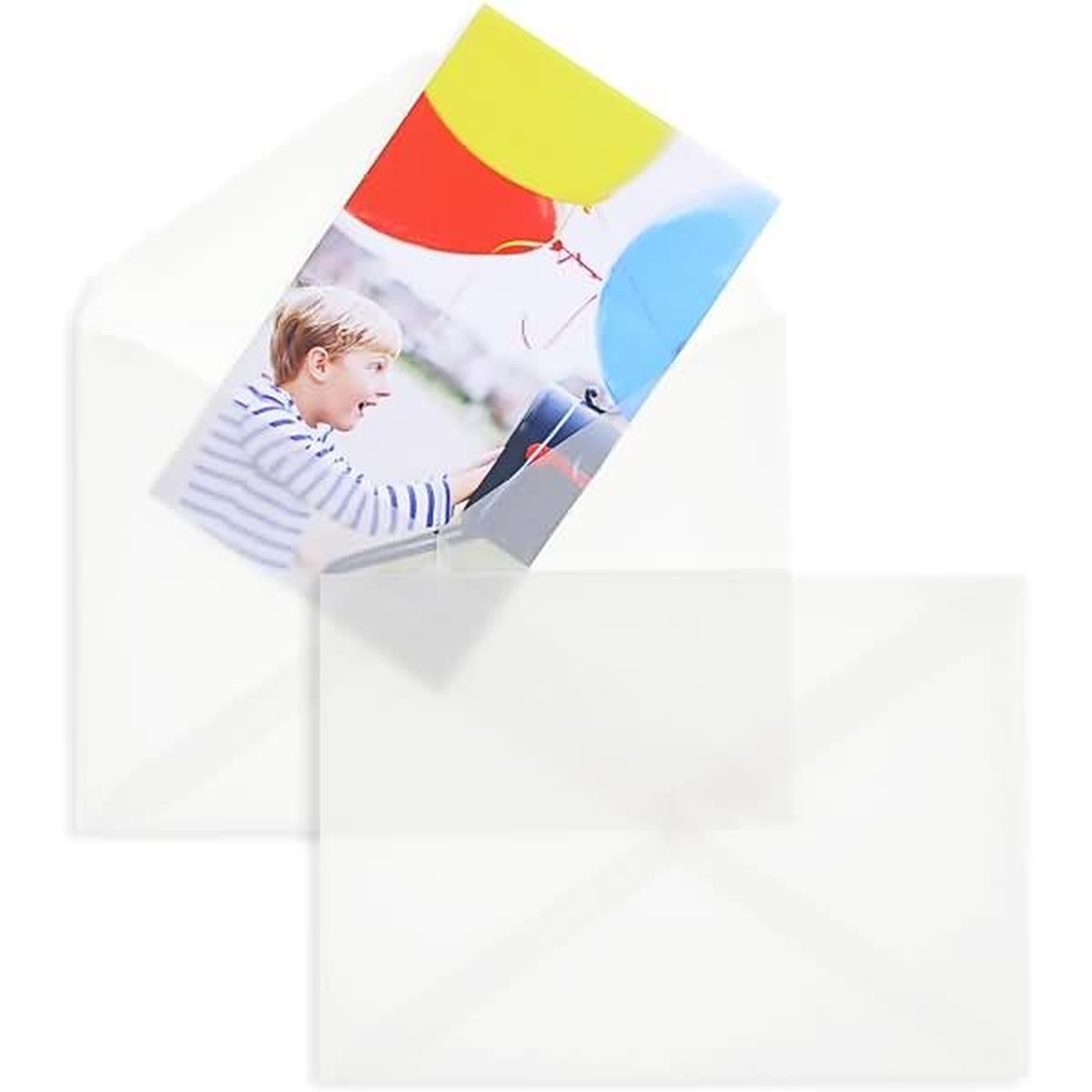 Thumbnail - Blanke, Briefumschlag, Briefumschläge 110x155mm 90g/qm gummiert VE=100 Stück transparent-weiss (100 x)