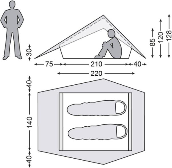 Actual product image Nordisk Faxe 2 SI Tent (Dome tent, 3 kg, 2 persons)